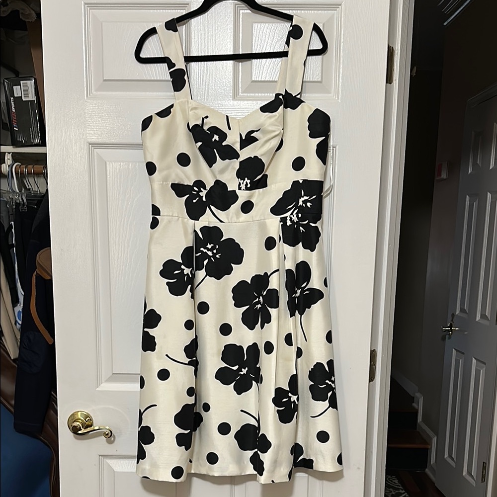 Elegant Black and White Floral Dress